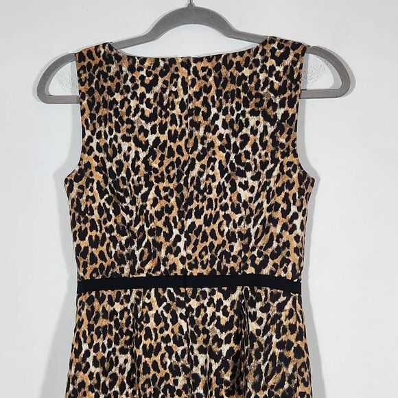 Loft Sleeveless Leopard Print Mini Sheath Dress Size 0 Leopard Print Dress - Picture 5 of 8